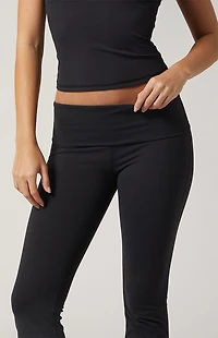 PAC 1980 WHISPER Active Fold-Over Waistband Flare Yoga Pants