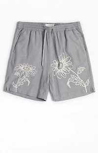 Pacsun Gray Floral Russel Volley Shorts