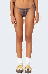 Edikted Wilhelmina Plaid String Bikini Bottom