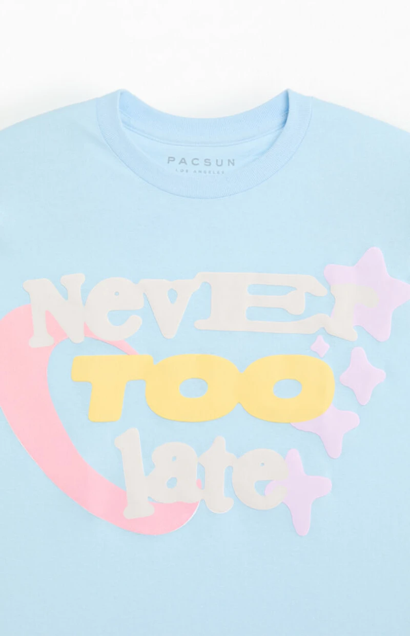 Pacsun Never Too Late Puff Graphic T-Shirt