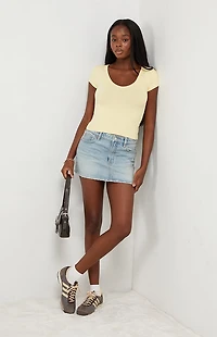 Your Favorite Lucy Deep V Short Sleeve Top