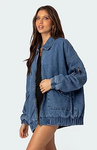 Edikted Sophie Oversized Washed Denim Coat
