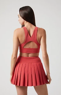 PAC 1980 WHISPER Active Red Dropped Waist Pleated Mini Skort