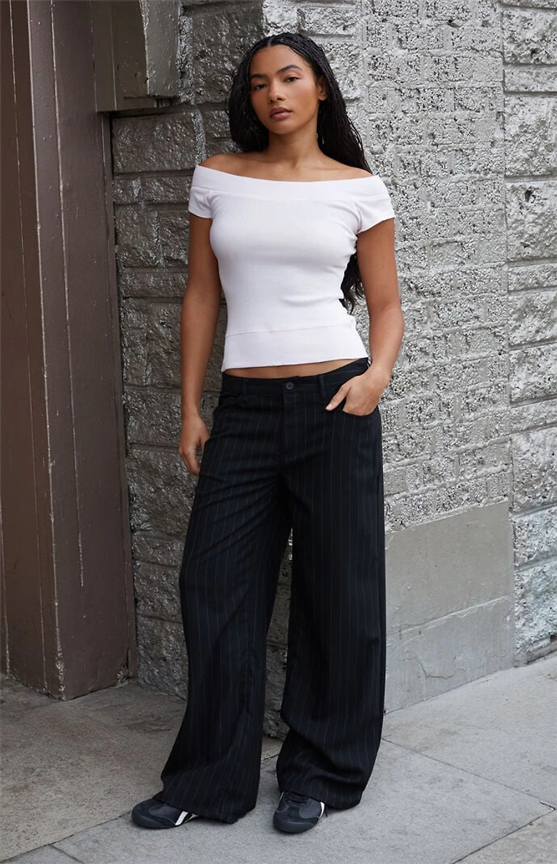 John Galt Pink Ginny Off-The-Shoulder Short Sleeve Top