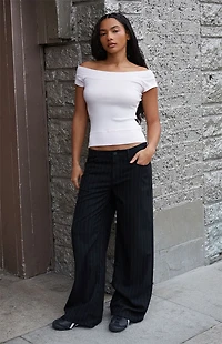 John Galt Pink Ginny Off-The-Shoulder Short Sleeve Top