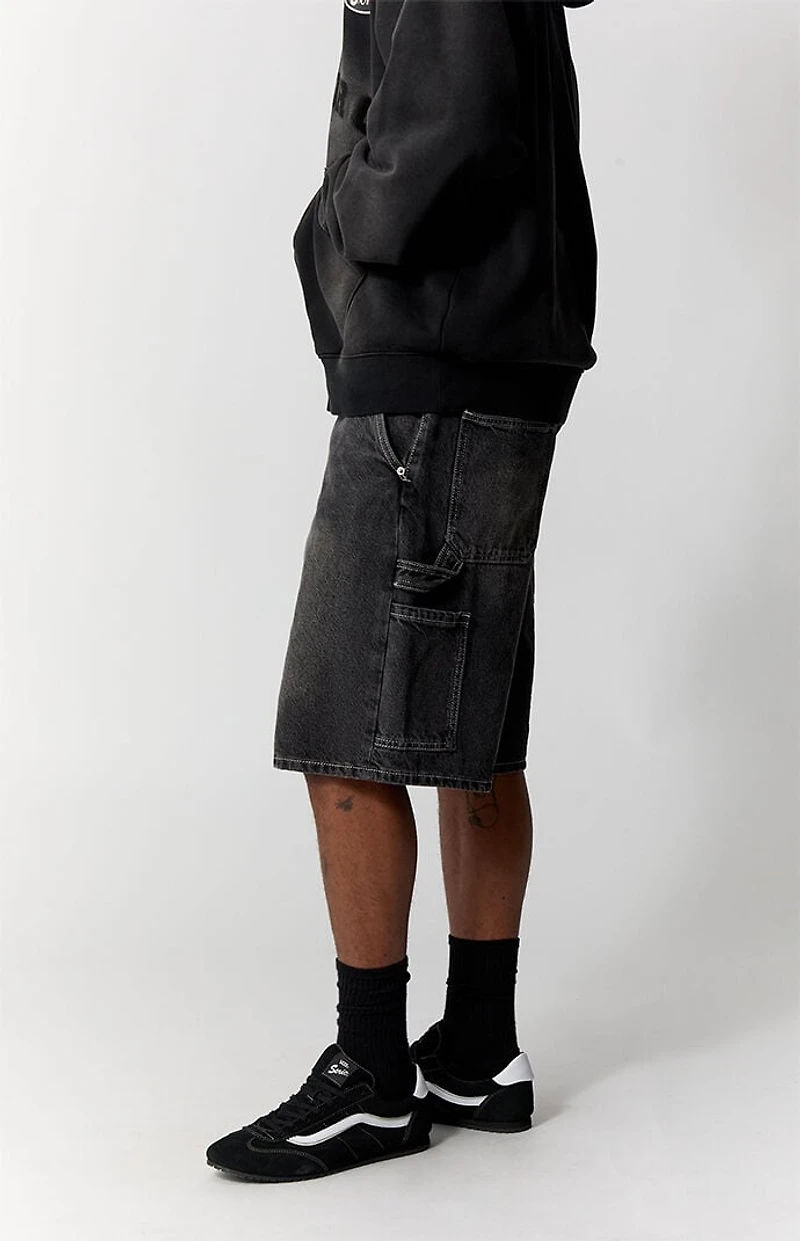 Pacsun Parker Baggy Jean Shorts Carpenter Black