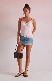 Beverly and Beck Jessie Asymmetrical Lace Trim Tank Top