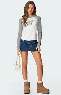 Edikted Cowboy Raglan Long Sleeve T-Shirt