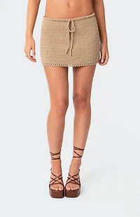 Edikted Baeside Crochet Mini Skirt