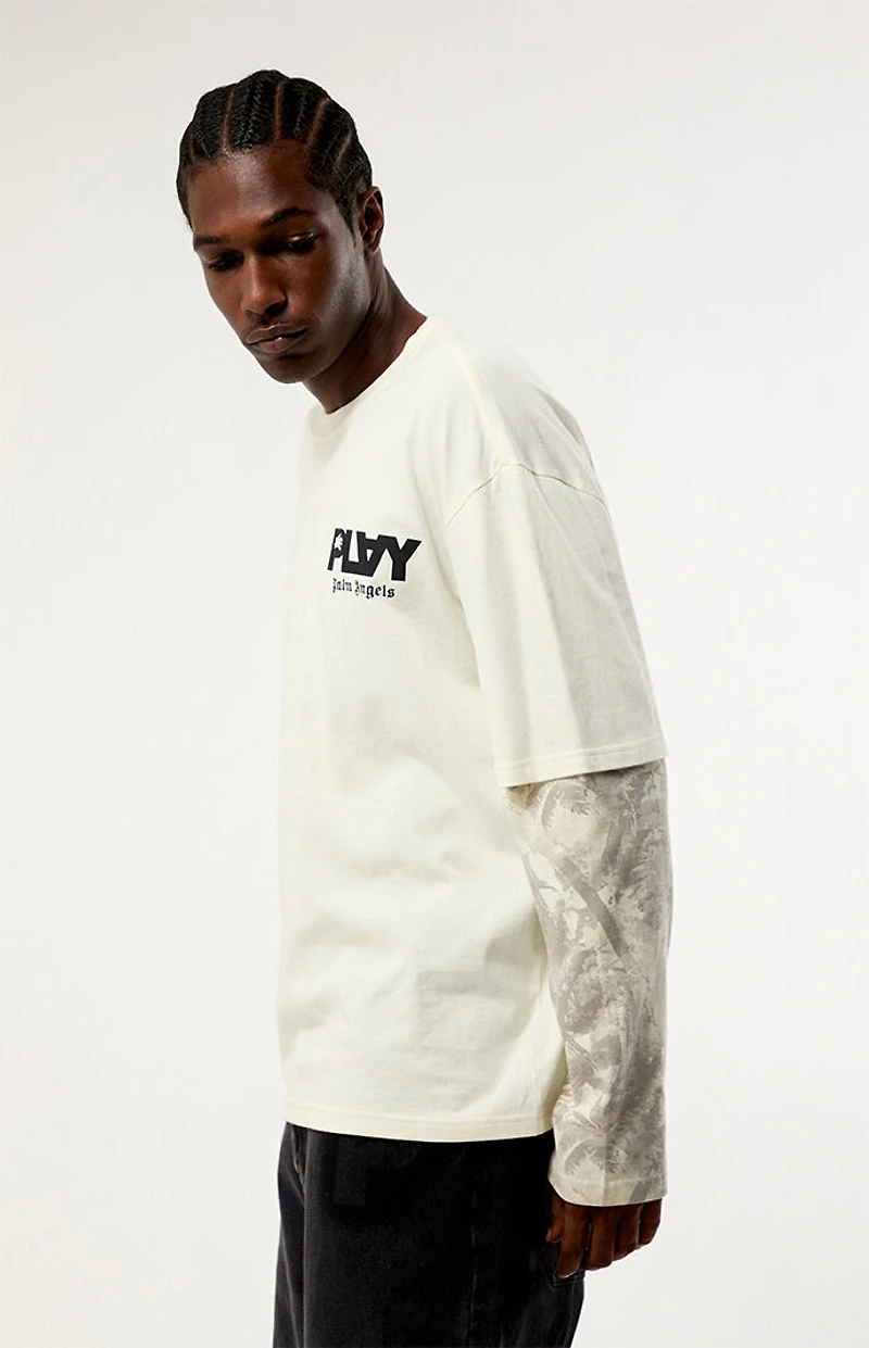 PLAY PALM ANGELS Bold Camo Layered Long Sleeve T-Shirt