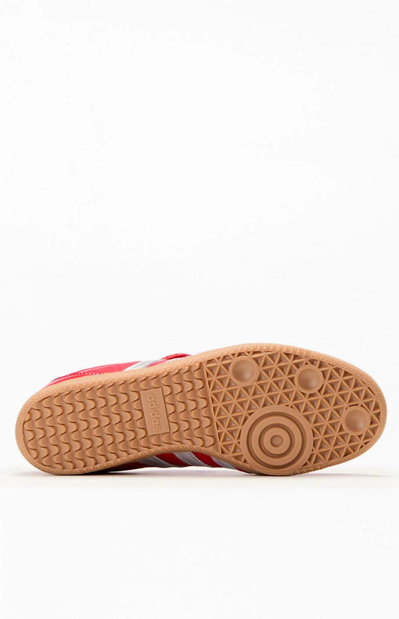 adidas Women's Red Samba Long Tongue Sneakers
