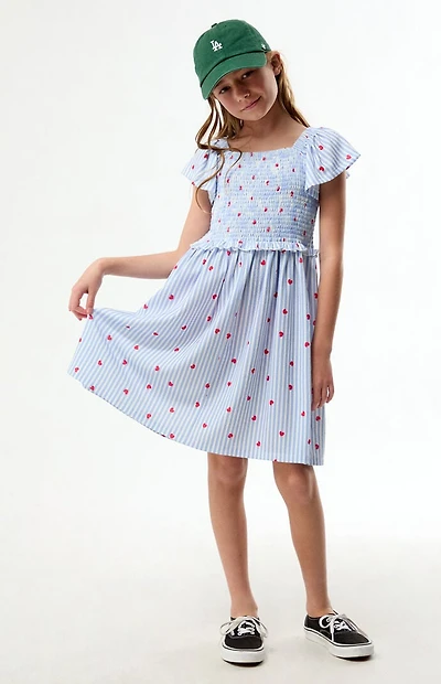Pacsun Kids Striped Heart Short Sleeve Dress