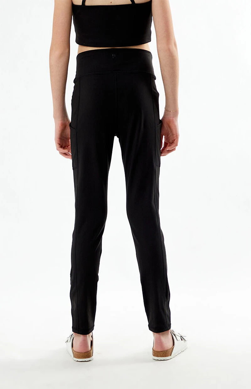 PAC 1980 Kids WHISPER Active Black Pocket Yoga Pants