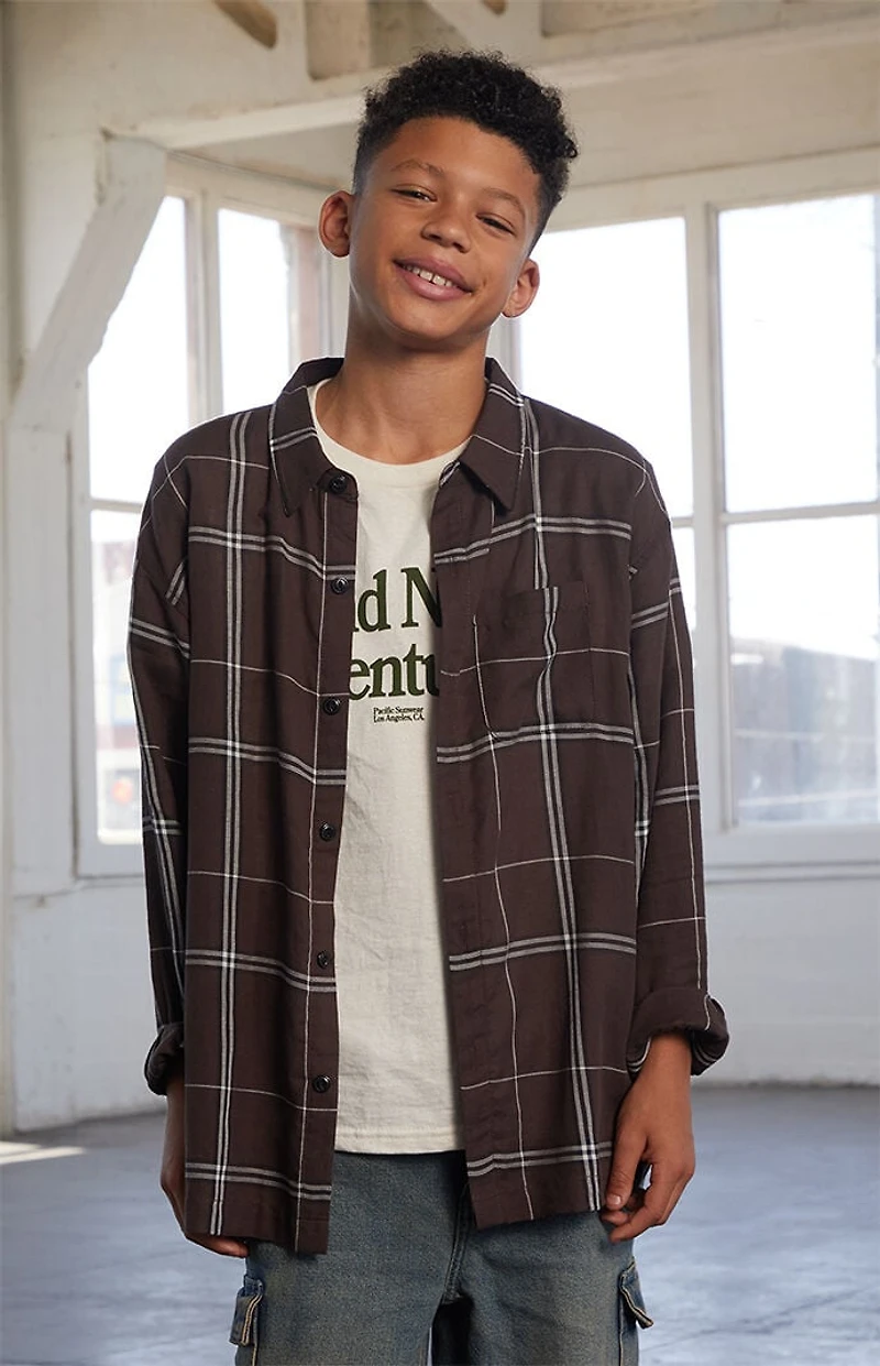 Pacsun Kids Plaid Flannel Long Sleeve Shirt