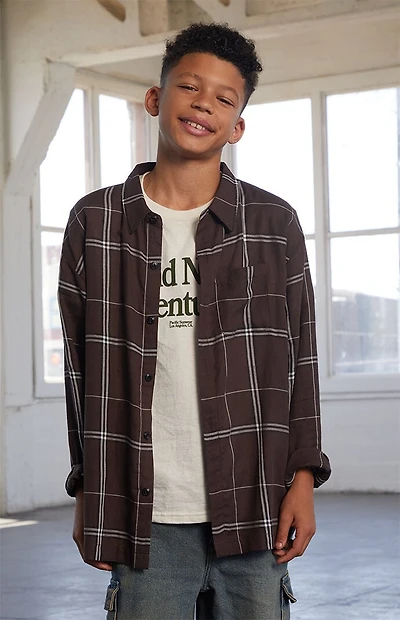 Pacsun Kids Plaid Flannel Long Sleeve Shirt