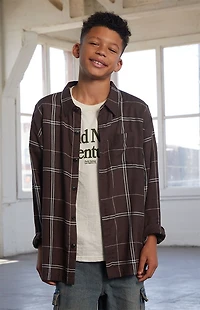 Pacsun Kids Plaid Flannel Long Sleeve Shirt