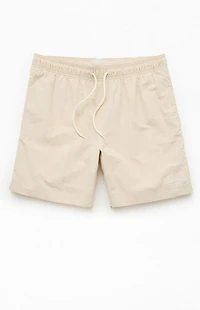 Pacsun Oatmeal Collegiate 6.5" Swim Trunks