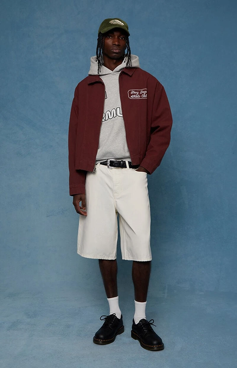 Pacsun Austin Extreme Baggy Denim Shorts Patch Cream