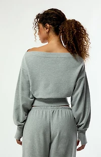 PAC 1980 Active French Terry Off-The-Shoulder Sweatshirt