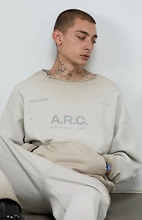 A.R.C. Khaki Vintage Wash Heavyweight Fleece Cutoff Sweatshirt