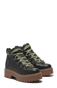 Timberland Women's Black Nubuck Stone Street Mid Lace-Up Boots