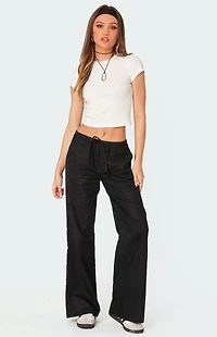 Edikted Maison Straight Leg Linen Pants