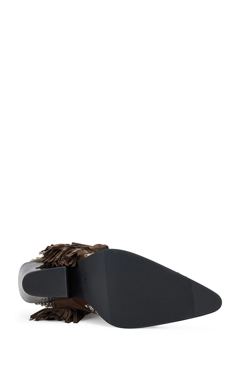 AZALEA WANG Women's Brown Anorak Block Heel Booties