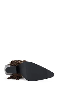 AZALEA WANG Women's Brown Anorak Block Heel Booties