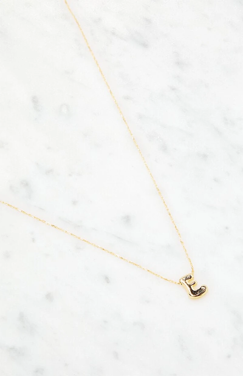 LA Hearts E Initial 14K Gold Plated Necklace