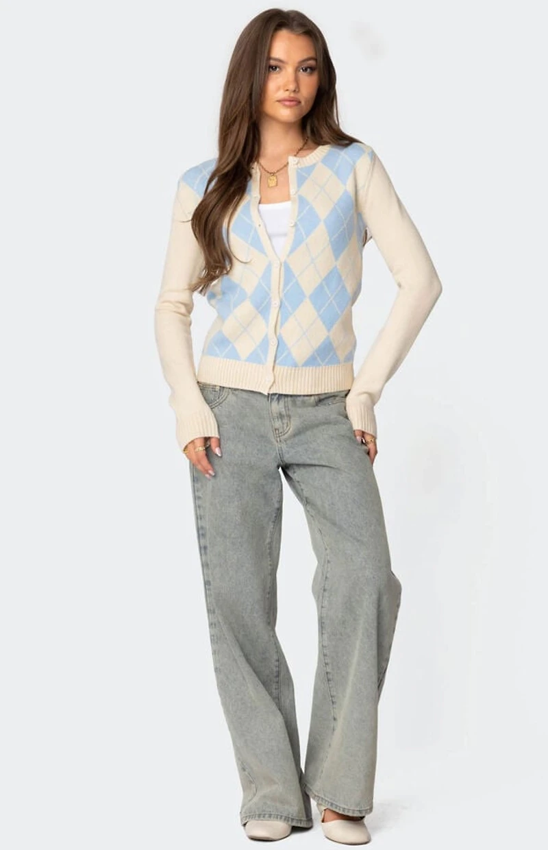 Edikted Maybelle Argyle Cardigan