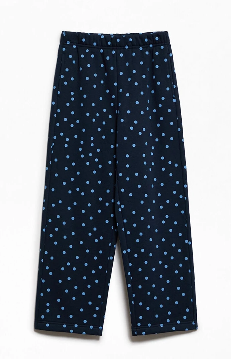 Pacsun Kids Navy Polka Dot Baggy Sweatpants