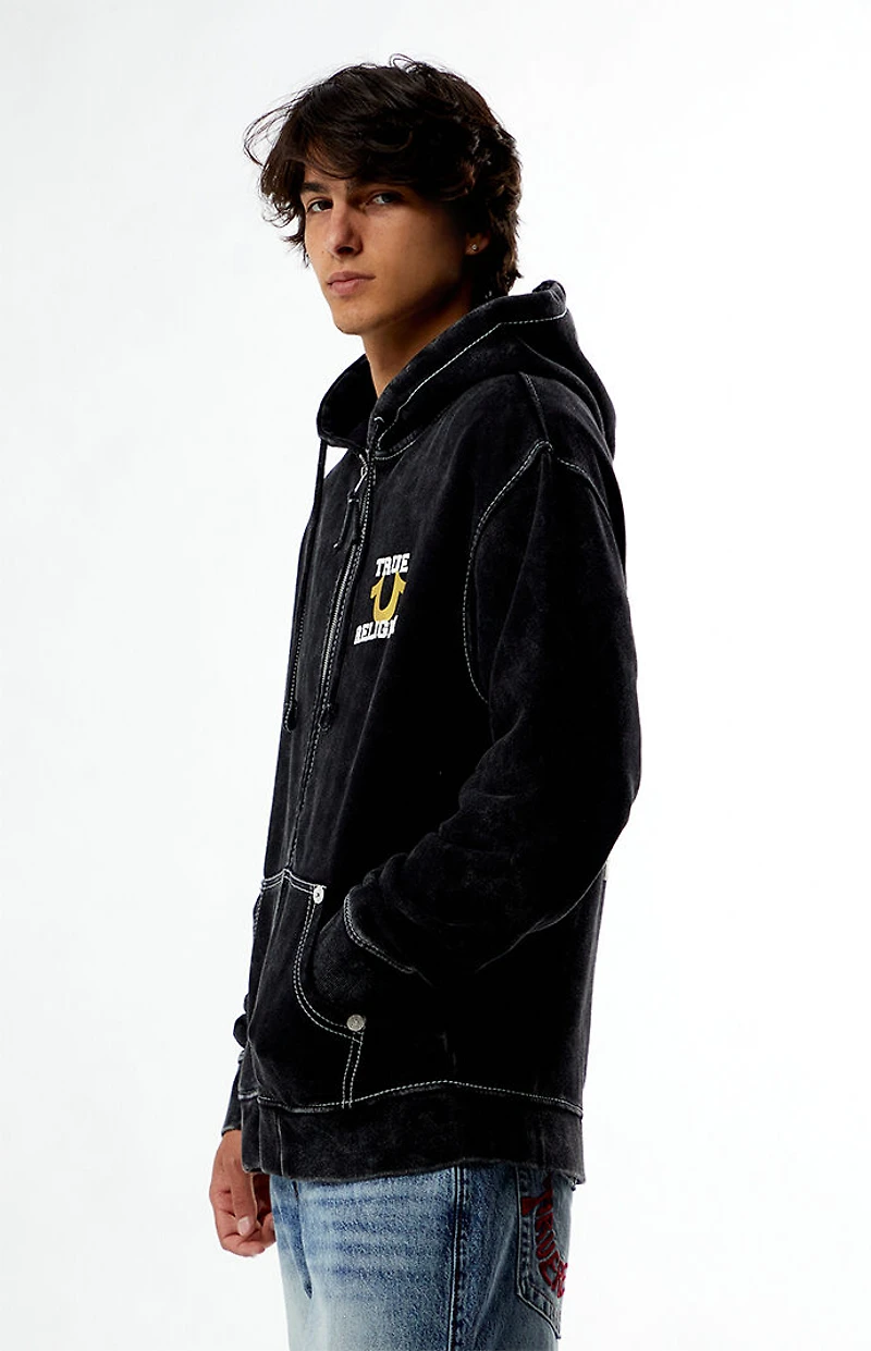 True Religion Big T Metallic World Tour Full Zip Hoodie
