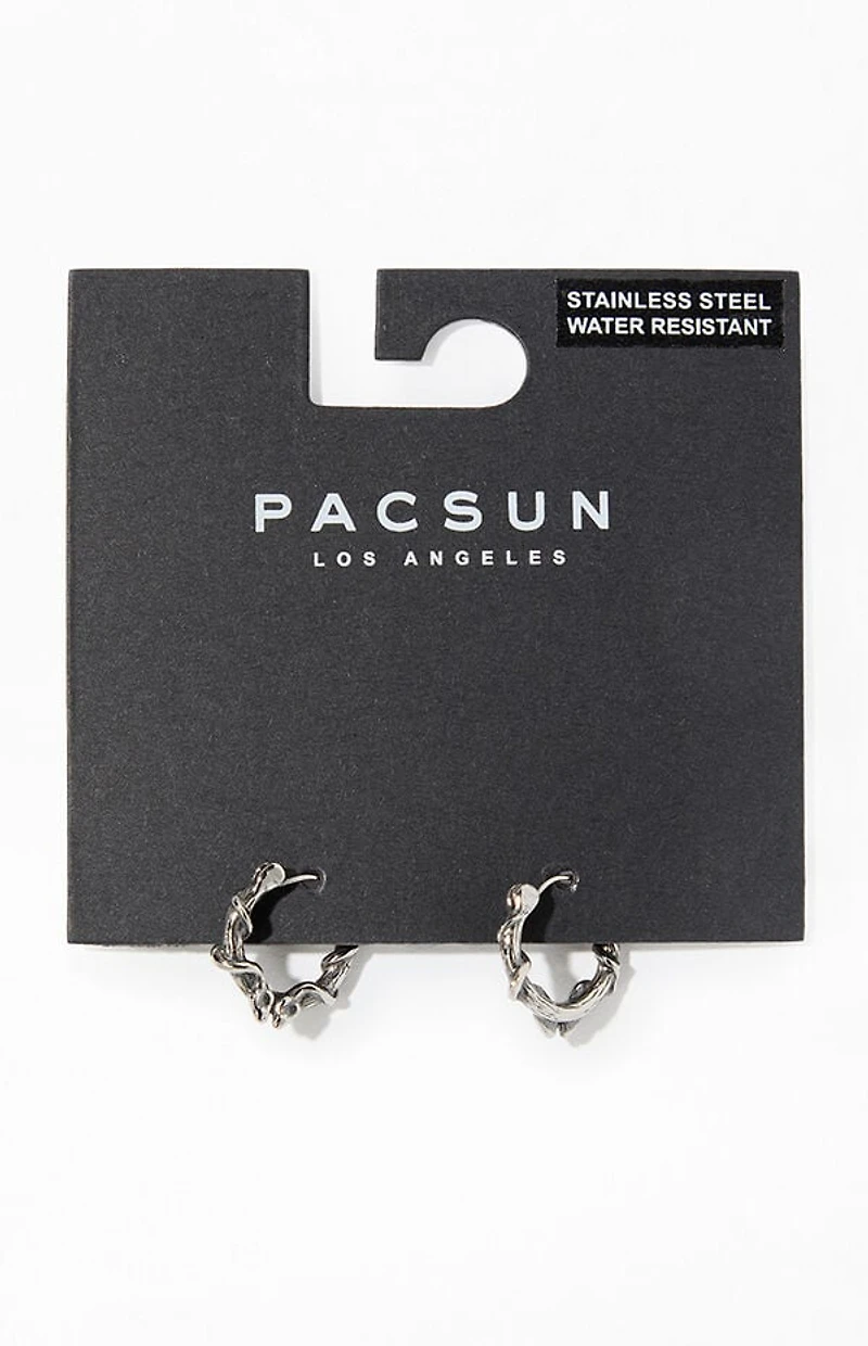 Pacsun Silver Barbed Wire Hoops