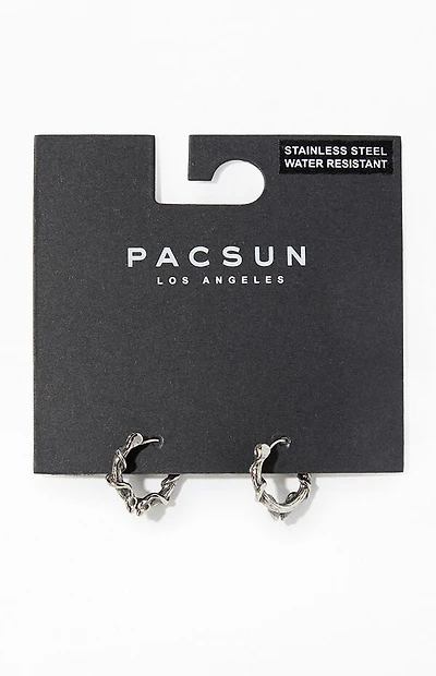 Pacsun Silver Barbed Wire Hoops