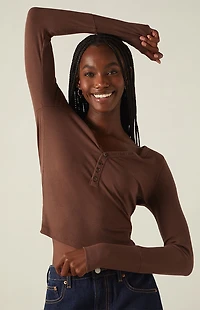 Your Favorite Payton Long Sleeve Henley Top