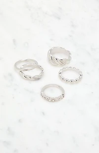 LA Hearts 5 Pack Twisted Rings