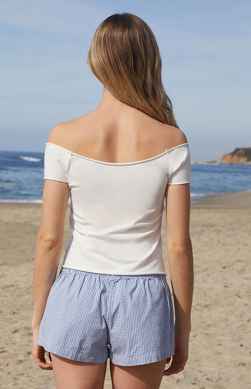 John Galt 28 Bonnie Off-The-Shoulder Crop Top
