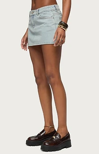 Edikted Spencer Low Rise Denim Micro Skirt