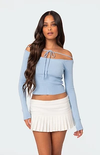 Edikted Jane Tie Front Knit Top