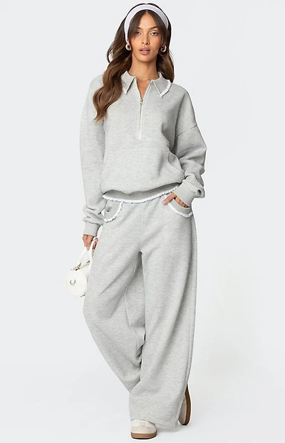 Edikted Ashtin Ruffle Trim Sweatpants