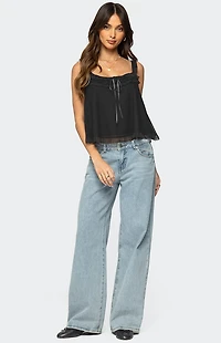 Edikted Ruffle Mesh Babydoll Tank Top