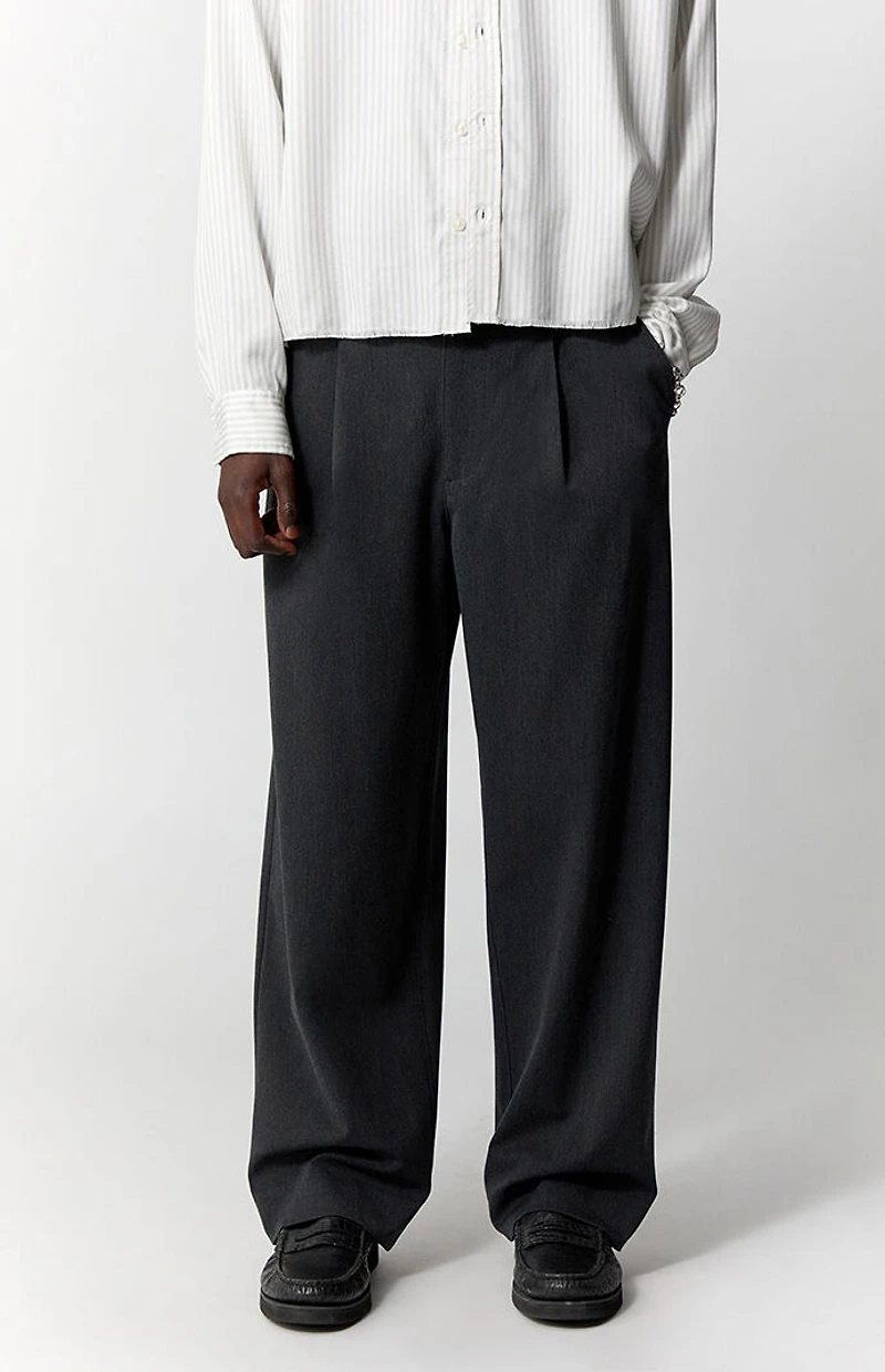 Pacsun Charcoal Pleated Baggy Trousers