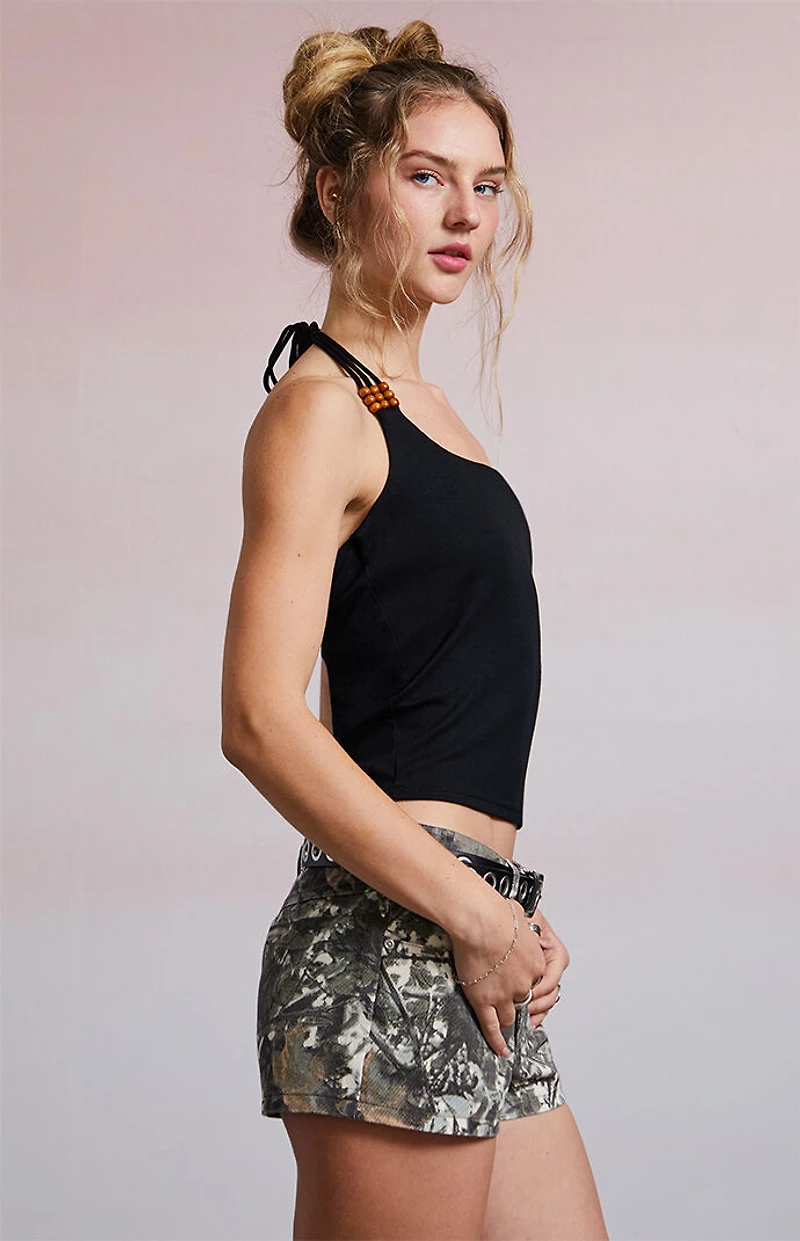 Third Charm Harlow Beaded Halter Tank Top