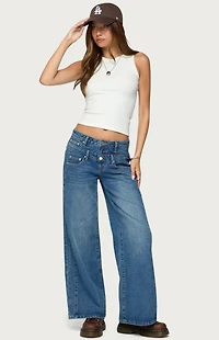 Edikted Abel Layered Look Low Rise Jeans