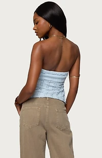 Edikted Textured Ruffle Split Front Top