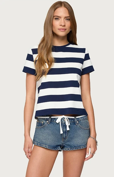 Edikted Valetta Oversized Striped T-Shirt