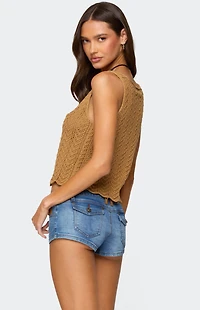 Edikted Sadiee Split Front Knit Top