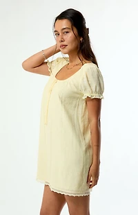 Beverly and Beck Naomi Lace Trim Short Sleeve Babydoll Dress