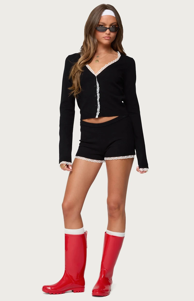 Edikted Sansa Lacey Knit Cardigan