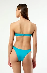 Pacsun Blue Eliza Shine Bandeau Bikini Top
